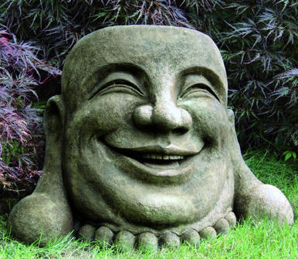 Buddha Laughing Hoi Toi Face Garden Sculpture